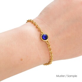 Connector gold 10mm with Crystal stone in Cobalt 7mm 24K gold plated