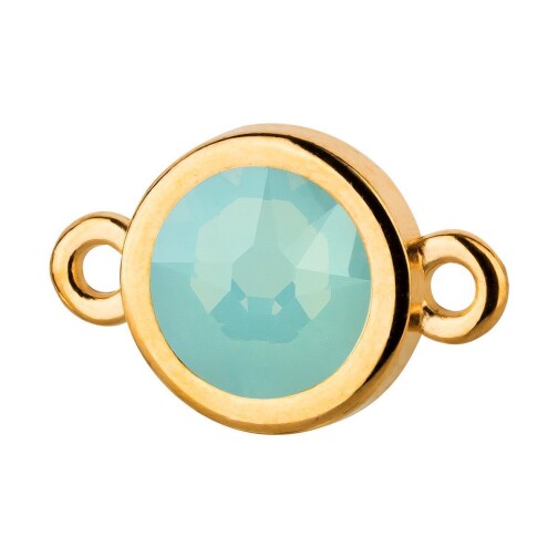Connector gold 10mm with Crystal stone in Pacific Opal 7mm 24K gold plated