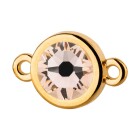 Conector oro 10mm con piedra de cristal en Silk 7mm 24K chapado oro