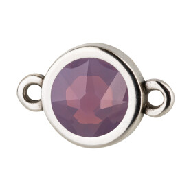 Verbinder antik silber 10mm mit Kristallstein in Cyclamen...