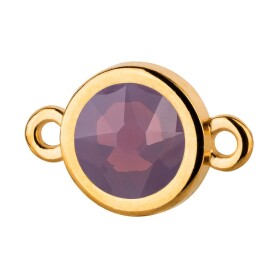 Bedel goud 10mm met kristallen steen in Cyclamen Opal 7mm...