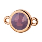 Connector rose gold 10mm with crystal stone in Cyclamen Opal 7mm 24K rose gold plated