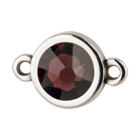 Verbinder antik silber 10mm mit Kristallstein in Burgundy...