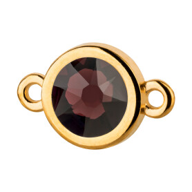 Connector gold 10mm with Crystal stone in Burgundy 7mm...