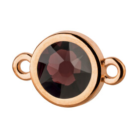 Connector rose gold 10mm with Crystal stone in Burgundy...