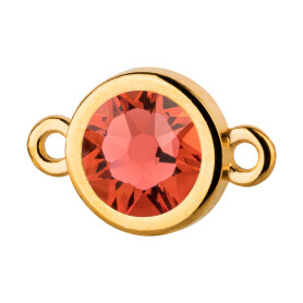 Connector gold 10mm with Crystal stone in Padparadscha...