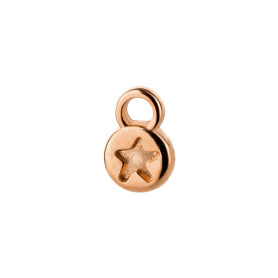 Mini-Pendant Round with Star rose gold 6mm 24K rose gold...