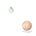 Colgante plata antigua 10mm con Cabochon en Crystal Powder Green 7mm 999° plata antigua