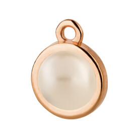 Pendant rose gold 10mm with Cabochon in Crystal...
