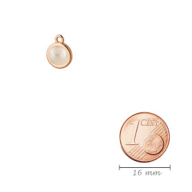 Pendant rose gold 10mm with Cabochon in Crystal...