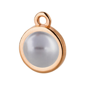 Pendant rose gold 10mm with Cabochon in Crystal Lavender Pearl 7mm 24K rose gold plated