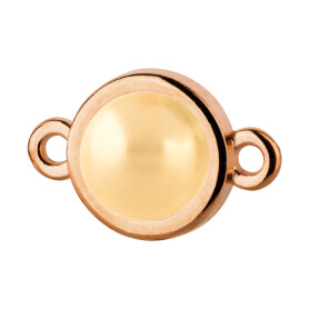 Bedel roségoud 10mm met kristallen steen in...