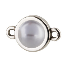 Connettore argento antico 10mm con Cabochon Crystal...