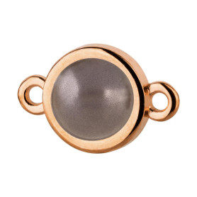 Bedel roségoud 10mm met kristallen steen in...