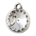 Pendant silver antique with Rivoli crystal stone in Crystal 12mm