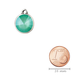 Pendente argento antico con cristallo Rivoli Crystal Mint Green 12mm 999° argentato stile antico