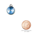 Pendentif argent antique avec un pierre de cristal Rivoli Light Sapphire 12mm