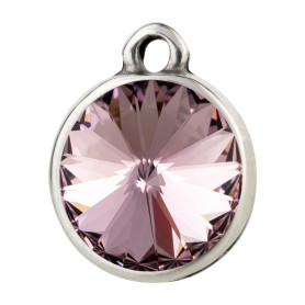 Pendant antique silver with Rivoli crystal stone Light...