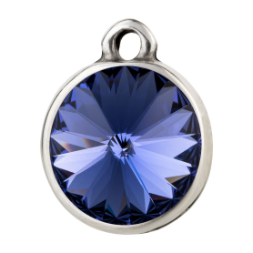 Pendant silver antique with Rivoli crystal stone in...