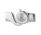 Chiusura a gancio argento antico Cabochon Crystal Lavender Pearl 7mm (ID 5x2) 999° placcato argento