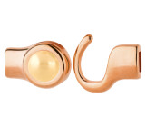 Hakenverschluss rosegold mit Cabochon Crystal Gold Pearl 7mm (ID 5x2) 24K rosé vergoldet