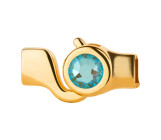 Chiusura a gancio oro pietra cristallo Crystal Silky Sage DeLite 7mm (ID 5x2) 24K placcato oro