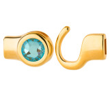 Hook clasp gold with crystal stone Crystal Silky Sage DeLite 7mm (ID 5x2) 24K gold-plated