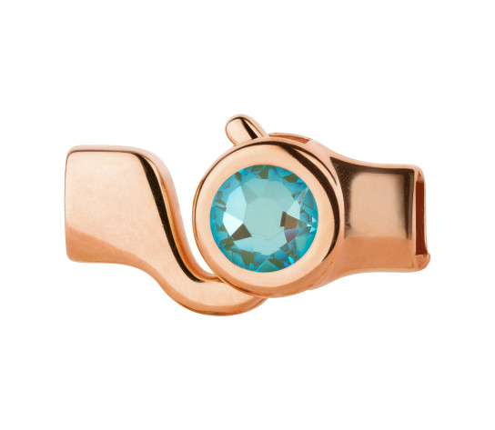 Hook clasp rose gold with crystal stone Silky Sage DeLite 7mm (ID 5x2) 24K rose gold-plated