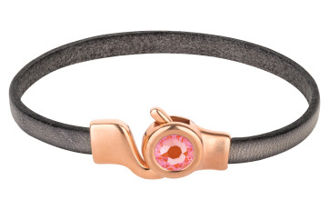 Hakenverschluss rosegold mit Kristallstein Orange Glow DeLite 7mm (ID 5x2) 24K rosé vergoldet