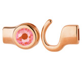 Hakenverschluss rosegold mit Kristallstein Orange Glow DeLite 7mm (ID 5x2) 24K rosé vergoldet