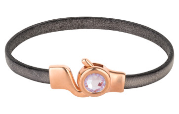 Cierre de gancho oro rosa con cristal Lavender DeLite 7mm (ID 5x2) 24K chapado en oro rosa