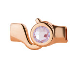 Hook closure rose gold with crystal stone Crystal Lavender DeLite 7mm (ID 5x2) 24K rose gold plated