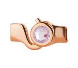 Hakenverschluss rose gold mit Kristallstein Crystal Lavender DeLite 7mm (ID 5x2) 24K rose vergoldet