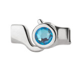 Haaksluiting antiek zilver met kristallen steen Crystal Ocean DeLite  7mm (ID 5x2) 999° antiek verzilverd