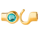 Hakenverschluss gold Kristallstein Crystal Laguna DeLite 7mm (ID 5x2) 24K vergoldet