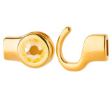 Hook clasp gold with crystal stone Crystal Sunshine DeLite 7mm (ID 5x2) 24K gold-plated