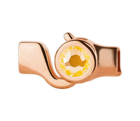 Hook closure rose gold with crystal stone Crystal Sunshine DeLite 7mm (ID 5x2) 24K rose gold plated