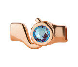 Haaksluiting roségoud met kristallen steen Crystal Burgundy DeLite 7mm (ID 5x2) 24K roségoud verguld