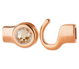 Hook closure rose gold with crystal stone Crystal Ochre DeLite 7mm (ID 5x2) 24K rose gold plated