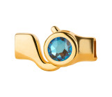 Haaksluiting goud met kristalsteen Crystal Army Green DeLite 7mm (ID 5x2) 24K verguld
