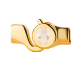 Hakenverschluss gold Kristallstein Crystal Light Grey DeLite 7mm (ID 5x2) 24K vergoldet