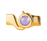 Hook closure gold with crystal stone Crystal Lilac 7mm (ID 5x2) 24K gold plated