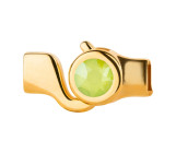 Cierre de gancho dorado con cristal Crystal Lime 7mm (ID 5x2) 24K chapado en oro