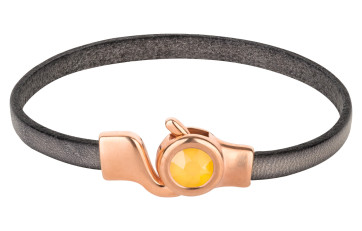 Cierre de gancho oro rosa con cristal Buttercup 7mm (ID 5x2) 24K chapado en oro rosa