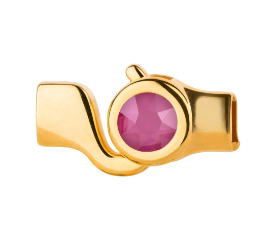 Cierre de gancho dorado con cristal Crystal Peony Pink 7mm (ID 5x2) 24K chapado en oro