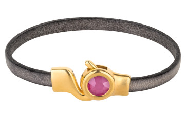 Cierre de gancho dorado con cristal Crystal Peony Pink 7mm (ID 5x2) 24K chapado en oro