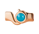 Hakenverschluss rosegold mit Kristallstein Azure Blue 7mm (ID 5x2) 24K rosé vergoldet