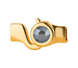 Cierre de gancho dorado con cristal Crystal Dark Grey 7mm (ID 5x2) 24K chapado en oro