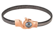 Hakenverschluss rose gold mit Kristallstein Crystal Dark Grey 7mm (ID 5x2) 24K rose vergoldet