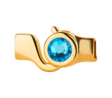 Haaksluiting goud met kristalsteen Crystal Royal Blue DeLite 7mm (ID 5x2) 24K verguld